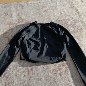 Free people Black Athletic cropped shirt with Orange Accent